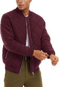 Unisex Autumn Winter Wool <b>Bomber</b> <b>Jacket</b> Diamond Pattern Fleece Lined <b>Baseball</b> Style XL Size for Men - Product Image 2