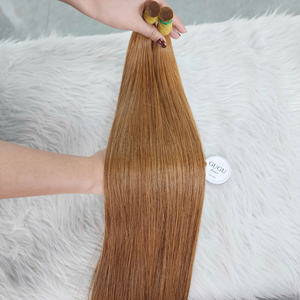 100% Raw Super Double Silky Straight 24 Inches Human Vietnamese <b>Hair</b> Extensions Bulk #14 Brown <b>Color</b> Customized for Women - Product Image 4