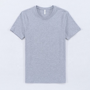 Camiseta de algodón gris redonda en blanco de color liso de algodón peinado súper fino, camiseta personalizada para hombre, envío DDP - Product Image 2