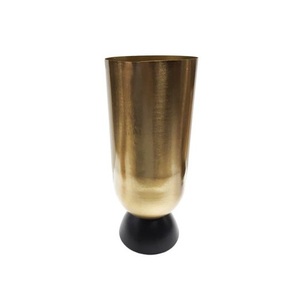 Royal Look Metal Vases Handcrafted <b>Golden</b> Finishing Vase With Black Base Home Indoor Outdoor Decoration Flower Vessel - Product Image 6