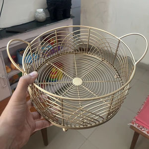 Metal wire <b>fruit</b> bowl Iron art <b>fruit</b> basket Kitchen countertop <b>fruit</b> <b>storage</b> Home decor <b>fruit</b> bowl Gold wire <b>fruit</b> basket - Product Image 2