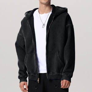 Custom Logo Plain Blank 100% Cotton Worsted Oversized Pullover Hoodies Men Winter Vintage Washed Acid Wash Hoodies Cheap - Product Image 6