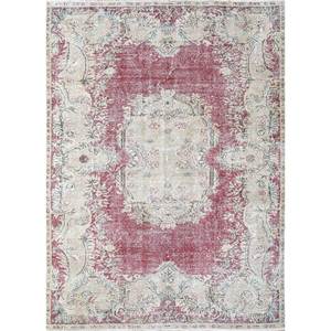 Alfombra de Lana Anudada a Mano de Gran Tamaño, Diseño de Medallón Rojo y Naranja, para Sala de Estar, Pasillo Rectangular, Modelo Pae-2446 - Product Image 1