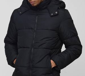 เสื้อแจ็กเก็ตมี2025สำหรับผู้ชายผ้าขนปลาปักเป้าผ้าโพลีเอสเตอร์/ ผ้าฝ้ายแบบกำหนดเองได้สีดำทันสมัย - Product Image 2