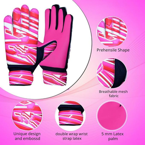 Gants de gardien de but en latex en gros, doigts entiers, imperméables, respirants, bracelet de poignet réglable, entraînement en plein air - Product Image 2