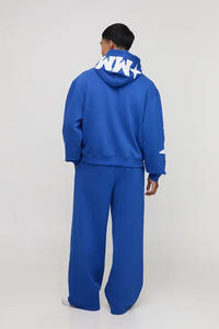 Sweat à capuche oversize pour homme, couleurs personnalisées, hiver 2025, broderie bleue, uni, teinture unie, streetwear, respirant, lavé - Product Image 2