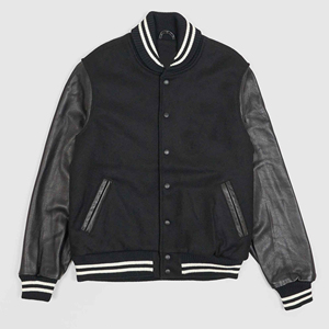 Veste universitaire d'hiver pour homme de haute qualité OEM, tissu personnalisé, col montant, logo frontal personnalisé, vêtements de rue faits sur mesure, chaud - Product Image 6