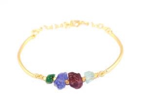 Unique Design Natural Nuggets Gemstone 24k Gold Plated Adjustable <b>Chain</b> Healing Crystal Bracelet Jewellery For Women Wholesale - Product Image 1