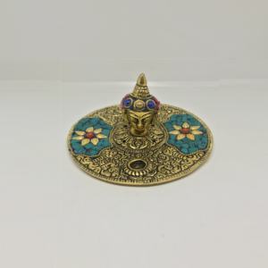 Cono de incienso dorado de Buda, soporte metálico de alta calidad, redondo - Product Image 1