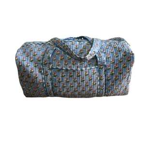 Indian Hand Block Print Quilted Duffle <b>Bag</b> Boho Floral <b>Weekender</b> Luxury Lightweight Shoulder <b>Bag</b> for Travel - Product Image 4