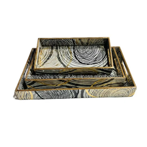 ถาดพิมพ์ลาย MDF ทรงสี่เหลี่ยมผืนผ้าถาดเสิร์ฟงานฝีมือสำหรับโรงแรมร้านอาหารเครื่องครัวใช้ในโรงแรม - Product Image 2