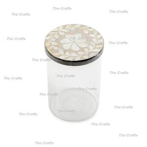High Quality Dry Fruits <b>Box</b> Acrylic Jar With Mother Of Pearl And Wood Lid Home And Restaurant Serving <b>Sweets</b> <b>Box</b> - Product Image 1