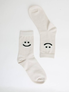 Custom Color Smile Crew <b>Socks</b> <b>Fun</b> Casual Wear <b>for</b> <b>Men</b> Women Breathable Soft Cotton Digital Printing Bulk Order Vietnam Factory - Product Image 4