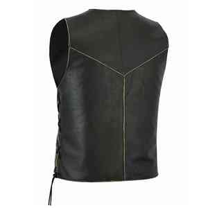 Gilet en cuir véritable sans manches pour hommes, chaud, respirant et imperméable, avec dentelle latérale, vente en gros de prix supérieur - Product Image 5