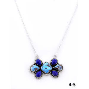 Collier artisanal Southwest Golden Hills avec fleurs, lapis-lazuli et argent sterling – Idéal pour un cadeau - Product Image 2