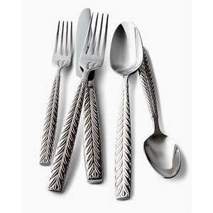 Juego de 5 cubiertos de acero inoxidable con mango de diseño Premium, cuchara, tenedor utilizado en la cocina, mesa, Hogar, juegos de cubiertos chapados en plata - Product Image 2