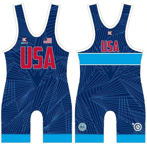 Justaucorps de lutte professionnels pour hommes de haute qualité, imprimés par sublimation personnalisée, respirants, anti-transpiration et sans bretelles - Product Image 1