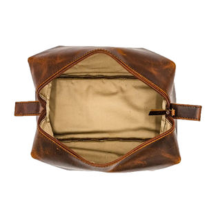 Vente en gros de pochettes en cuir avec logo personnalisé pour le rangement des accessoires de rasage et des produits de salle de bain sac de rangement à vendre - Product Image 6