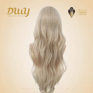Calantha 28 Inch Wavy Blonde Glueless Synthetic Wig DWY New Design Filter Lace for Women Loose Wave Style - Product Image 4