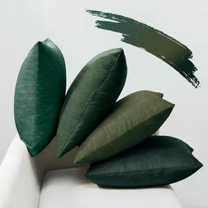 Cojín decorativo de Punto Verde terciopelo suave colores sólidos funda de almohada Lisa para el hogar Hotel sofá sala de estar para Hospital - Product Image 5