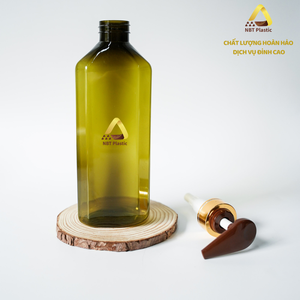 Botella cosmética rellenable cuadrada de plástico PET de 550ml personalizada para champú y loción, botellas de plástico de embalaje cuadrado - Product Image 5