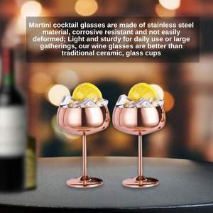 Tasse à bière et martini en acier inoxydable avec logo personnalisé Tasse à cocktail à double paroi Gobelet à vin Gobelet à margarita isolé en verre - Product Image 6