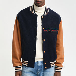 Ropa de invierno de alta calidad, Mangas de cuero, chaqueta universitaria de Letterman para hombre, chaqueta personalizada con logotipo bordado de chenilla para hombre - Product Image 5