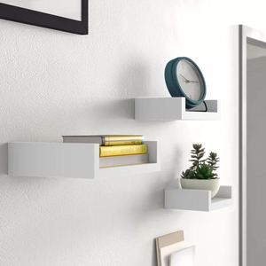 White Fancy Wood Floating Wall <b>Shelves</b> Wall Mounted Storage <b>Shelf</b> for Home Hotels Living Room Kitchen Decor Made in India 2024 - Product Image 3