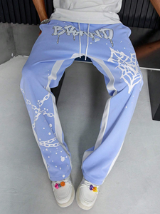 Vente en gros 26 couleurs haute qualité poids lourd 350G unisexe Hip Hop pantalons de survêtement femmes coupe ample impression personnalisée broderie Logo - Product Image 5