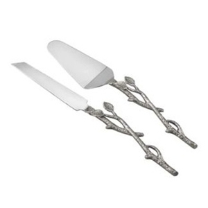 <b>Cake</b> Knife Set of 2 Piece <b>Cake</b> <b>Server</b> Set Design Silver Polished Stainless Steel for Weddings Party Events - Product Image 4