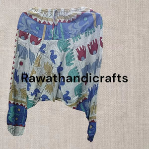 Women's Summer Cotton elephant Afghani <b>Trousers</b> GM-240124D Baggy <b>Harem</b> Pants Elastic Decoration Streetwear Jogger pants - Product Image 1