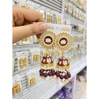 Pendientes de Joyería Fina Cristiana de la India, Pendientes Étnicos Egipcios para Mujer, Joyería India, Pendientes de Botón, Pendientes Jhumka Bohemios Clásicos