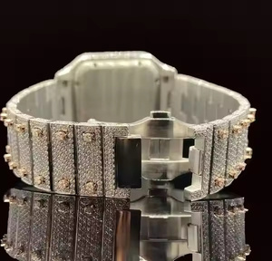 Reloj de Cuarzo Ejecutivo Phantom Glow para Hombre, Cuadrado, de Acero Inoxidable, con Cristal, Diseño de Moda para Negocios, con Brillantes Piedras de Moissanita - Product Image 4