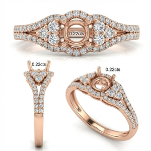 Anillos de Compromiso de Oro Rosa Sólido de 18K de Alta Calidad con Diamantes Reales, Fabricados en China, para Mujer, Clásicos para Boda - Product Image 5