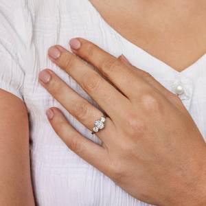 10k or massif taille ovale laboratoire cultivé diamant bague de mariage ovale coupe trois pierres diamant anniversaire cadeau promesse bague pour femmes bague - Product Image 1