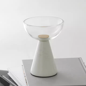Bol de service moderne pour la maison hôtel Restaurant bol à Fruits marbre et métal couleur argent bol moderne salade soupe plat - Product Image 3