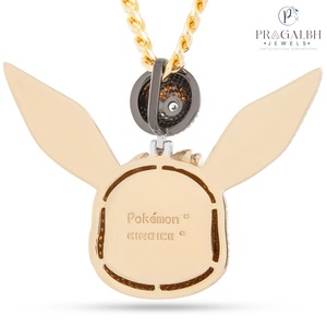 จี้สร้อยคอ eevee เครื่องประดับเพชรมอยส์ซอไนท์สุดเจ๋งสำหรับผู้ชายและผู้หญิงทำจากสเตนเลสโซ่ตามสั่ง - Product Image 2