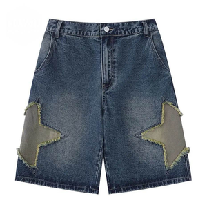Vente en gros de shorts en jean décontractés d'été de haute qualité pour hommes streetwear en denim vintage avec logo personnalisé motif uni écologique - Product Image 1