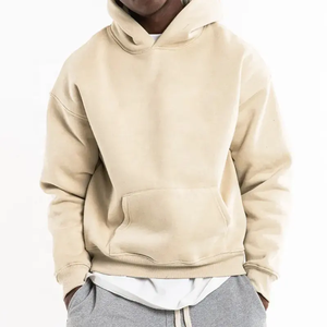 Sudaderas con capucha de felpa francesa en blanco personalizadas de alta calidad para hombres, ropa de calle, sudaderas con capucha de hombro caído de gran tamaño para fábrica - Product Image 1