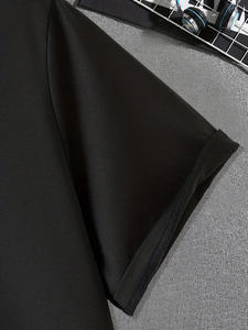 เสื้อยืดคอกลมลำลองแขนสั้นสำหรับผู้ชาย, เสื้อยืดผ้าฝ้าย100% สีขาวทึบขนาดพิเศษคอลเลคชั่นฤดูร้อน260กรัมเนื้อผ้าจำนวนมาก - Product Image 3