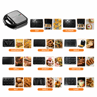 Machine à sandwich multifonction 10-en-1 et gaufrier avec plaques antiadhésives interchangeables pour la cuisine domestique – Vente chaude