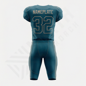 Uniforme de football américain personnalisé de qualité supérieure, impression numérique à 12 panneaux, 100 % polyester respirant, haute performance, taille plus, tenue complète - Product Image 2