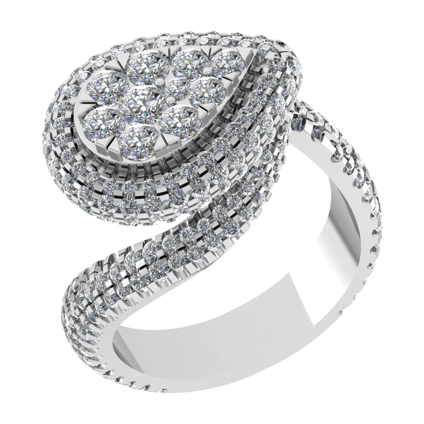 Wholesale Trendy 18K Real Solid Gold VVS Diamond Ring Fashion Unique Design Custom Women Jewelry