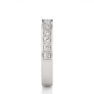 Bague en moissanite ronde de 1 carat avec sertissage en canal en argent, élégantes bagues en moissanite pour femmes - Product Image 3
