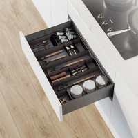 Emuca Espagne Modèle 3069135 Gris anthracite 150x470mm Boîte de commande Organisateur de tiroir Acier et bois