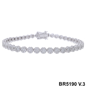 สร้อยข้อมือเทนนิสสร้อยข้อมือเพชรกลม4.51CTW หรูหราสีทองสง่างาม-สร้อยข้อมือเพชรและกำไลข้อมือ - Product Image 2