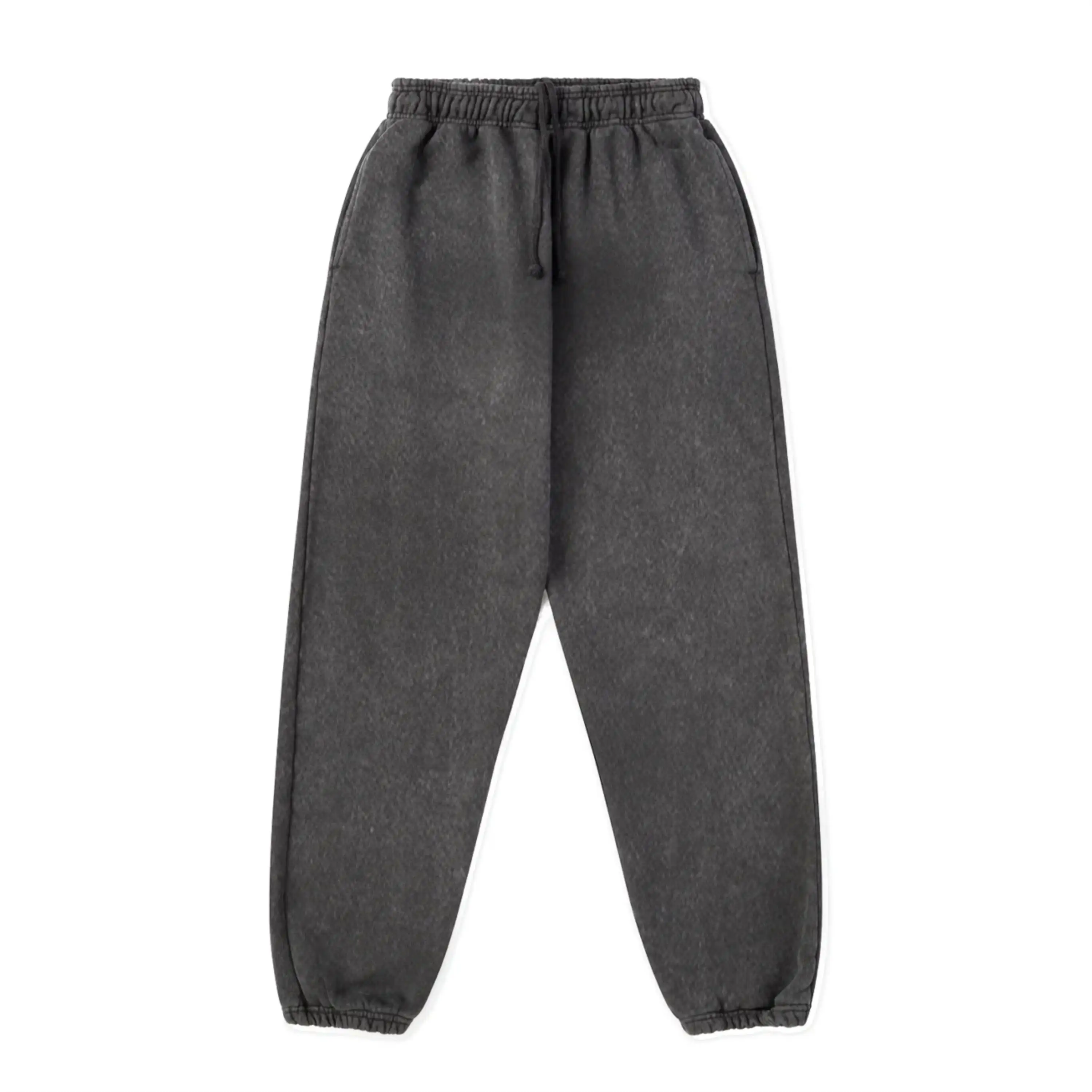 Yüksek kalite sonbahar kış erkek koşu pantolonları Baggy dipleri özelleştirilmiş artı polar pamuk Sweatpants