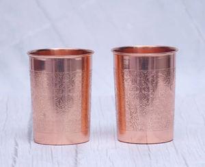 Plateau de service en verre cuivre de luxe personnalisé pour la maison ou le restaurant Design traditionnel gravé à la main par métal et PC - Product Image 2