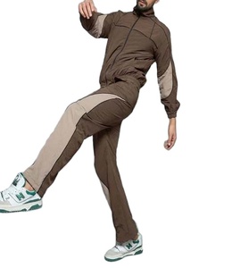 2-Piece windbreaker trouser <b>jacket</b> set windbreaker and beige cut sew anorak custom long sleeve color blocking nylon outdoor - Product Image 3
