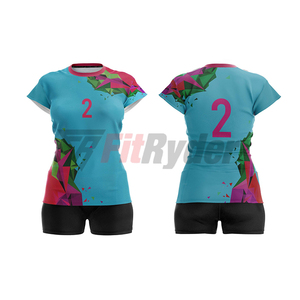 เครื่องแบบวอลเลย์บอลโพลีเอสเตอร์สำหรับผู้หญิงแห้งเร็วชุดพิมพ์ซับลิเมชันเต็มตัวสำหรับเด็กผู้หญิง - Product Image 3